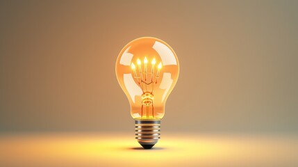 Illuminate creativity with a light bulb brimming with ideas. Minimalist concept. Ai Generated.