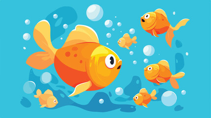 Fototapeta na wymiar Fish icon 2d flat cartoon vactor illustration isola