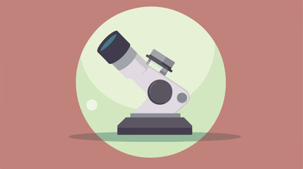 Flat style icon with long shadow microscope vector