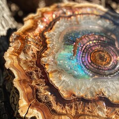 Obraz premium magical mystical wood slice 