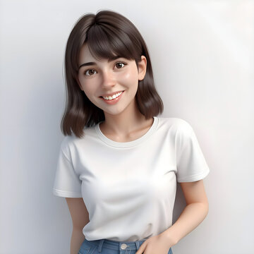 Woman dressed casually.Image in AI