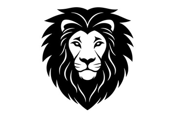 lion head silhouette vector art illustration
