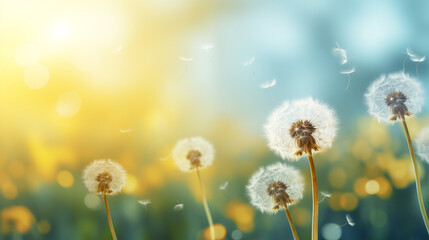 dandelions on background copy space high resolution photography, insane detail