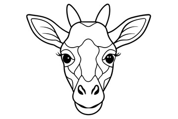 giraffe head silhouette vector art illustration