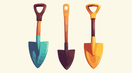 Gardening shovel icon 2d flat cartoon vactor illust - obrazy, fototapety, plakaty