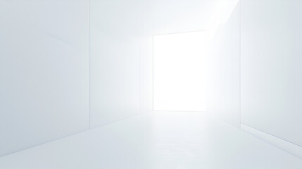 Empty room with a window, Modern empty room with wooden floor and large White concrete wall, Generative Ai 