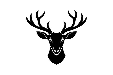 deer head silhouette vector art illustration