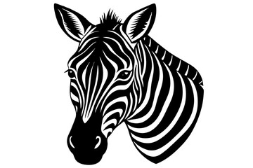 Fototapeta na wymiar zebra head silhouette vector art illustration