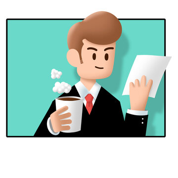 Cartoon illustration about business for use in composing the article	