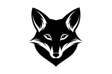 fox head silhouette vector art illustration