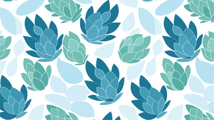 Blue agave vector seamless pattern Flat design of s - obrazy, fototapety, plakaty