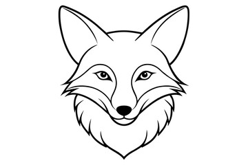 fox head silhouette vector art illustration