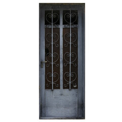 Dark deteriorated door tomb cemetery