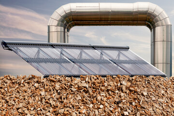 Funding for local heating with wood chip heating and solar thermal energy