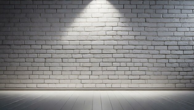 White brick wall background with lighting.
