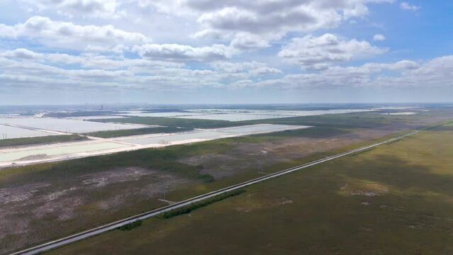 Aerial drone video White Rock Quarries Hialeah Florida USA 4k