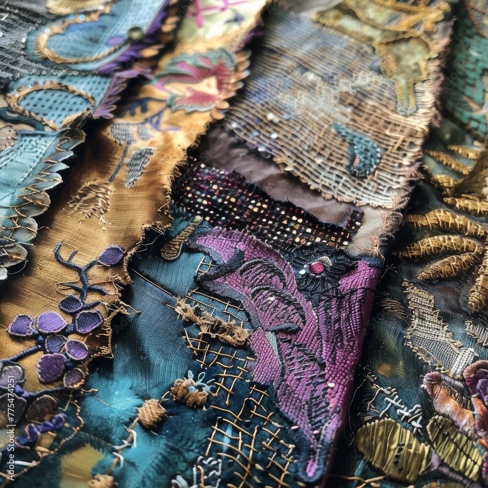 Poster personal with fabric patterns, capturing the minute details and textures that make each design uniqu