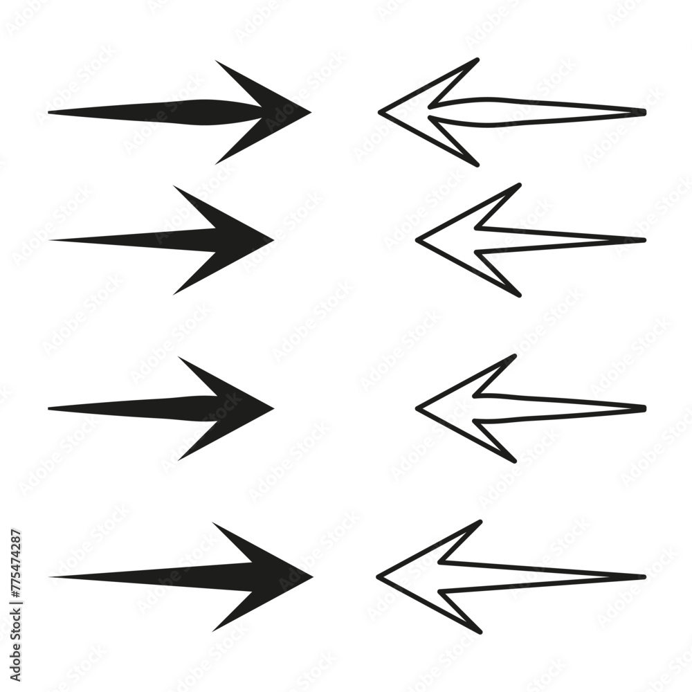 Aufkleber swift arrow icon set. direction and movement vector illustration. eps 10.
