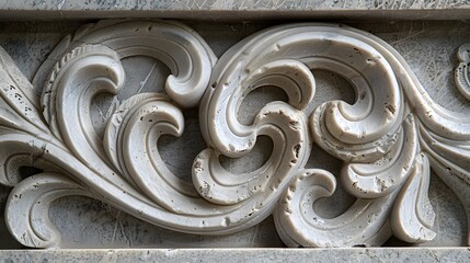 Detailed stone carving with intricate patterns, masterful craftsmanship AI Image