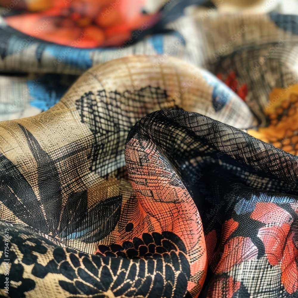 Poster personal with fabric patterns, capturing the minute details and textures that make each design uniqu