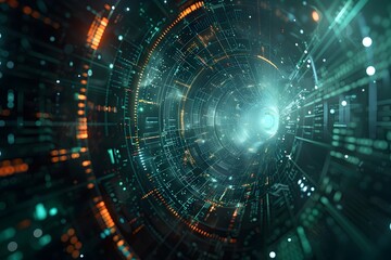 Obraz premium Pioneering Subspace Communication A Futuristic Visualization of Boundless Connectivity Across Vast Cosmic Dimensions