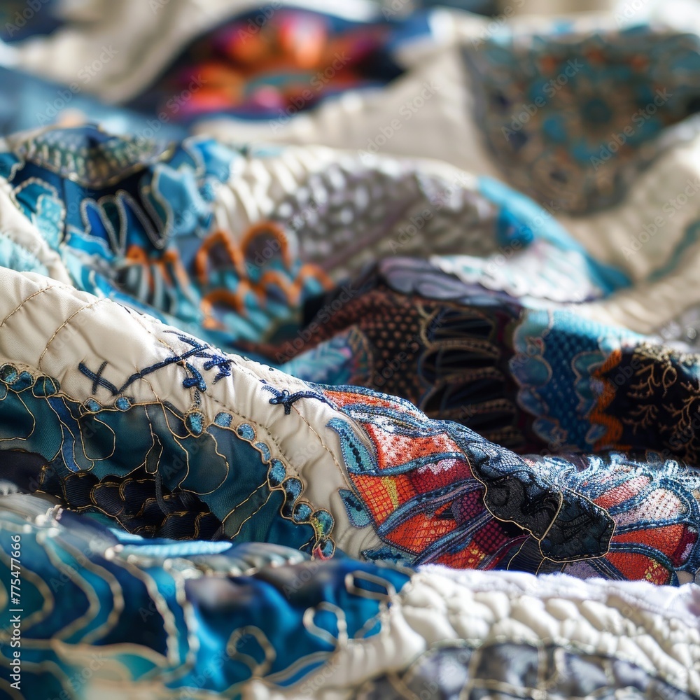 Poster personal with fabric patterns, capturing the minute details and textures that make each design uniqu