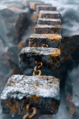 Weathered Concrete Blocks Showcasing Resilience Challenges in Maintaining Infrastructure Integrity