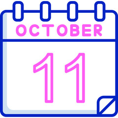 11 October Vector Icon Design