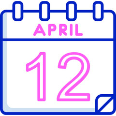 12 April Vector Icon Design