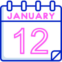 12 January Vector Icon Design
