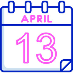 13 April Vector Icon Design