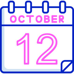 12 October Vector Icon Design