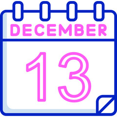 13 December Vector Icon Design