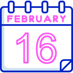 16 February Vector Icon Design