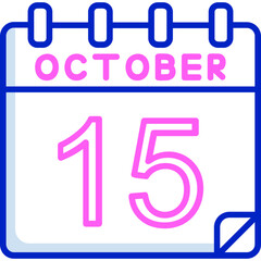 15 October Vector Icon Design