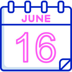 16 June Vector Icon Design