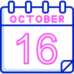 16 October Vector Icon Design