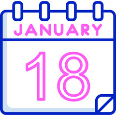 18 January Vector Icon Design