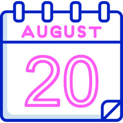20 August Vector Icon Design