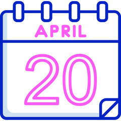 20 April Vector Icon Design