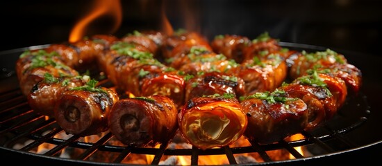 Sizzling Barbecue Grilling. Grill and Chill A Sizzling Adventure in Barbecue Delights - obrazy, fototapety, plakaty