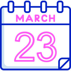 23 March Vector Icon Design