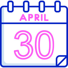 30 April Vector Icon Design