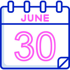 30 June Vector Icon Design