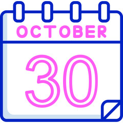 30 October Vector Icon Design