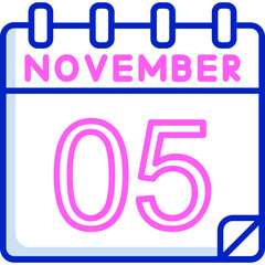 5 November Vector Icon Design