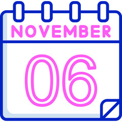6 November Vector Icon Design
