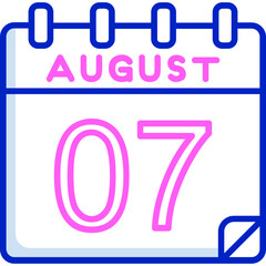 7 August Vector Icon Design