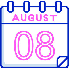 8 August Vector Icon Design