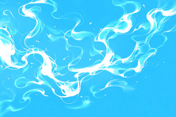 Fototapeta na wymiar 空に舞う煙のような爽やかな青い抽象的背景